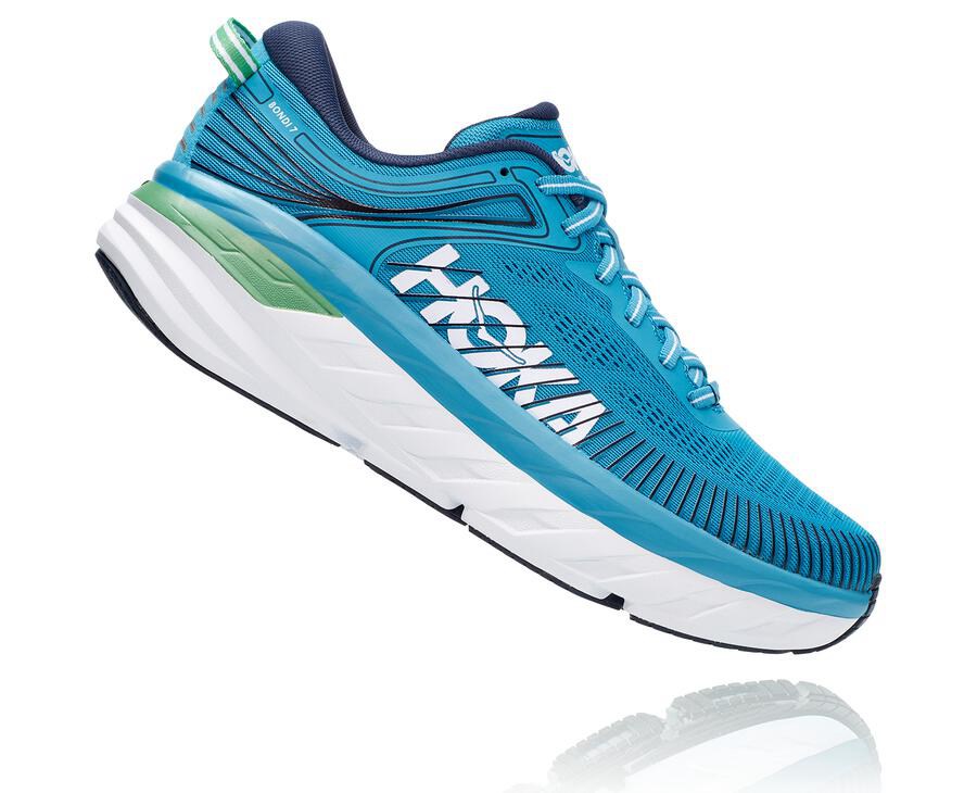 Hoka One One Hardloopschoenen Heren - Bondi 7 - Blauw/Wit - JY2018769